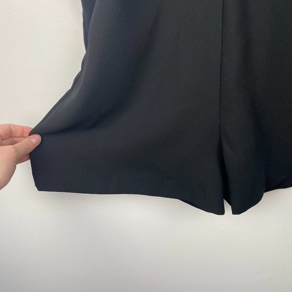 PARKER Black & White Sleeveless Strappy Shorts Romper Size Medium M - Picture 7 of 16